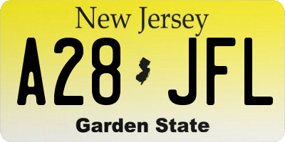 NJ license plate A28JFL
