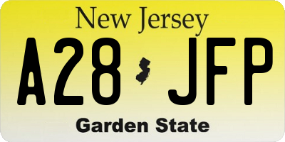 NJ license plate A28JFP