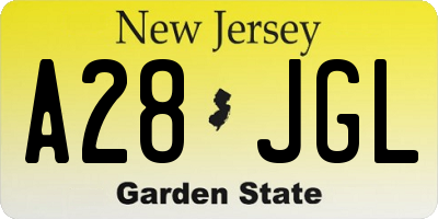 NJ license plate A28JGL