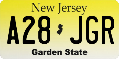 NJ license plate A28JGR