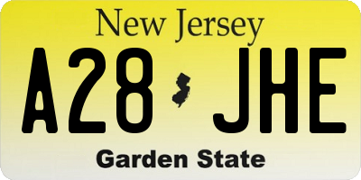 NJ license plate A28JHE