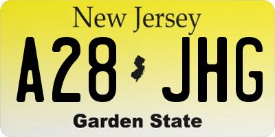 NJ license plate A28JHG