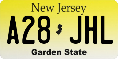 NJ license plate A28JHL