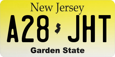 NJ license plate A28JHT