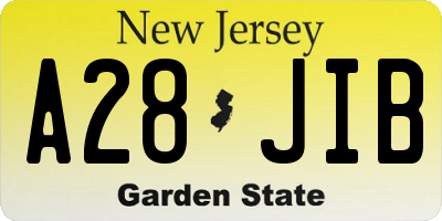 NJ license plate A28JIB
