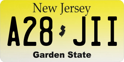 NJ license plate A28JII