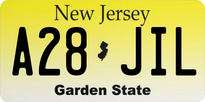 NJ license plate A28JIL
