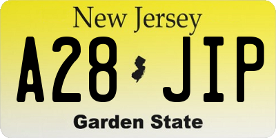 NJ license plate A28JIP