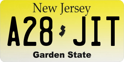 NJ license plate A28JIT