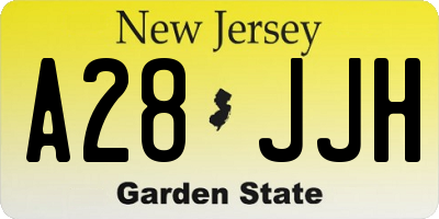 NJ license plate A28JJH