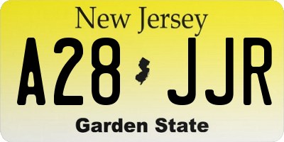 NJ license plate A28JJR