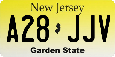 NJ license plate A28JJV