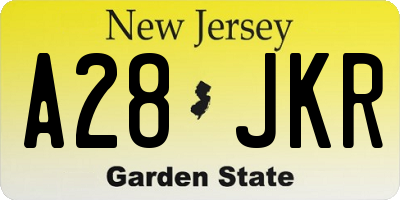 NJ license plate A28JKR
