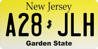 NJ license plate A28JLH
