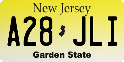 NJ license plate A28JLI