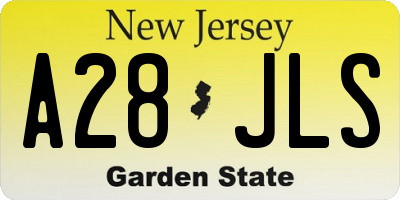 NJ license plate A28JLS