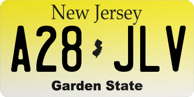 NJ license plate A28JLV