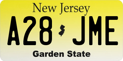 NJ license plate A28JME