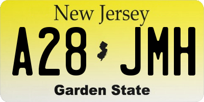 NJ license plate A28JMH