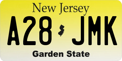 NJ license plate A28JMK