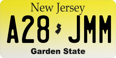 NJ license plate A28JMM