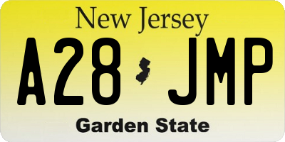 NJ license plate A28JMP