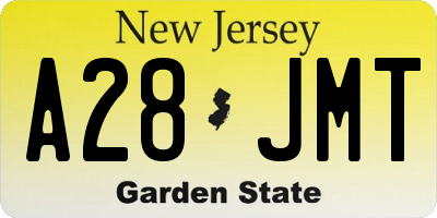 NJ license plate A28JMT