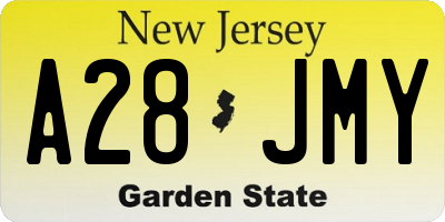 NJ license plate A28JMY