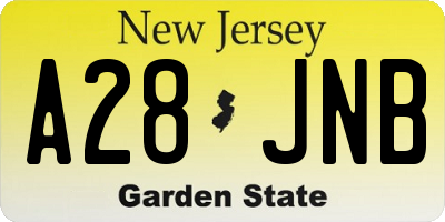 NJ license plate A28JNB