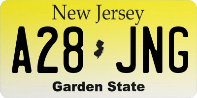 NJ license plate A28JNG