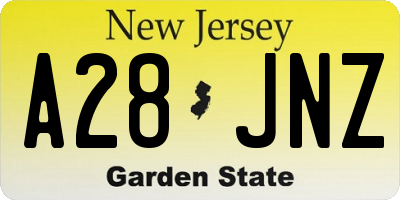 NJ license plate A28JNZ