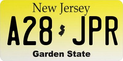 NJ license plate A28JPR
