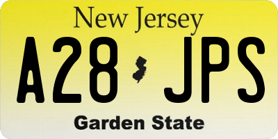 NJ license plate A28JPS