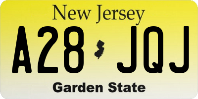 NJ license plate A28JQJ