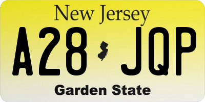 NJ license plate A28JQP