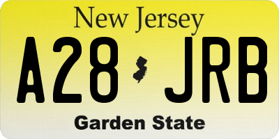NJ license plate A28JRB