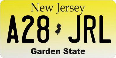 NJ license plate A28JRL