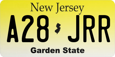 NJ license plate A28JRR