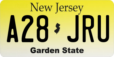 NJ license plate A28JRU