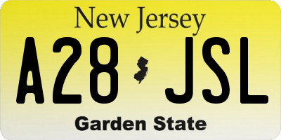NJ license plate A28JSL