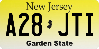 NJ license plate A28JTI