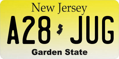 NJ license plate A28JUG