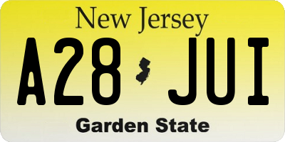 NJ license plate A28JUI