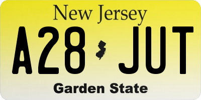 NJ license plate A28JUT