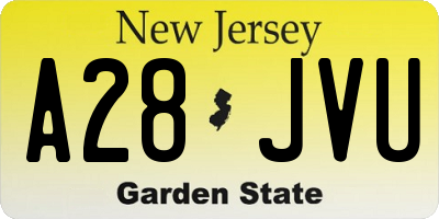 NJ license plate A28JVU