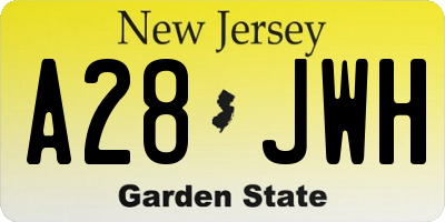 NJ license plate A28JWH