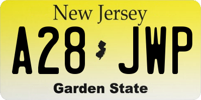NJ license plate A28JWP