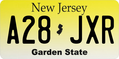 NJ license plate A28JXR