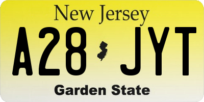 NJ license plate A28JYT