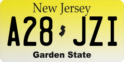 NJ license plate A28JZI